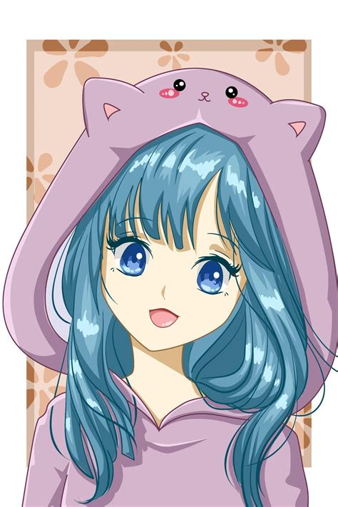 Lindas Y Hermosas Chicas De Anime Con Gato 2947531 Vector En Vecteezy