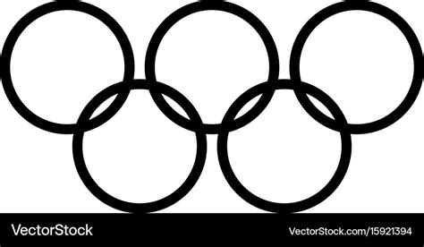 Olympic Rings Black Color Icon Royalty Free Vector Image