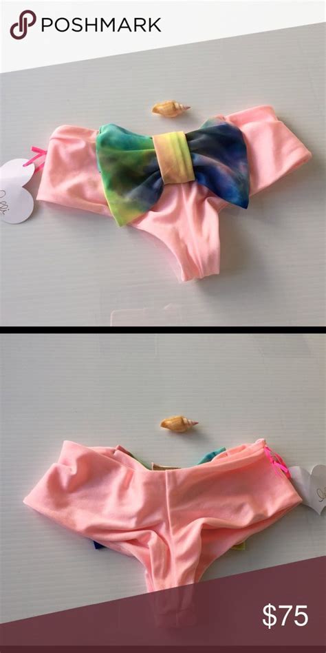 Lolli Swim Pink Tie Dye Bow Bikini Bottoms Size Xs Bow Bikini Bottom