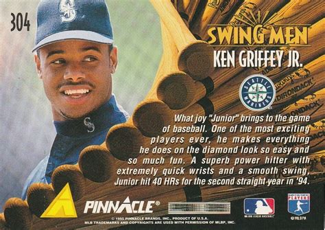 1995 Pinnacle Swing Men Ken Griffey Jr In Near Mint Or Better Ebay