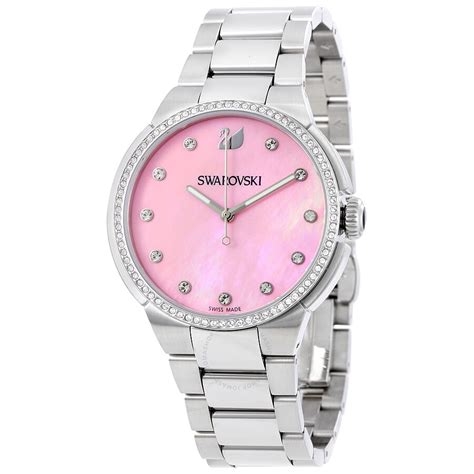 Swarovski City Pink Mother Of Pearl Dial Ladies Watch 5205993