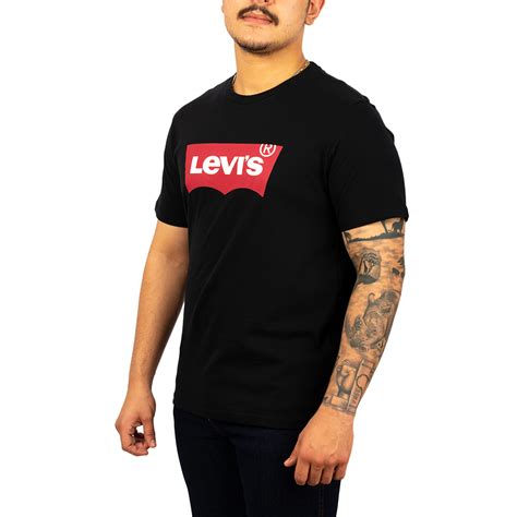 Camiseta Levis Masculina Tradicional Preta 100 AlgodÃo Lb0010024