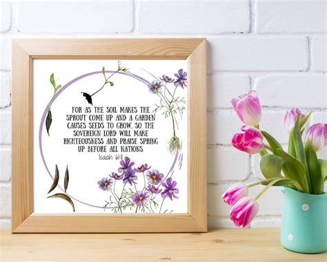 Scripture About Gardening Christian Bible Verse Printable Etsy