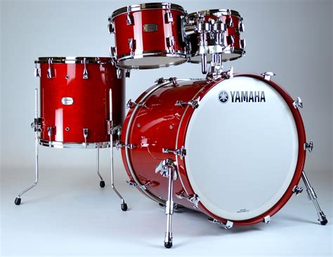 Yamaha Absolute Hybrid Maple Fusion Drum Set In Red Autumn Finish With