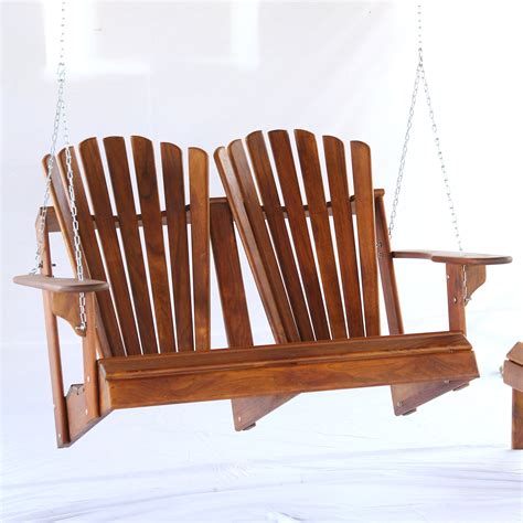 Signature Teak Double Back Porch Swing Wayfair