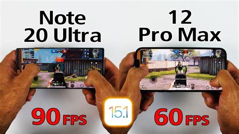 Samsung Note 20 Ultra Vs IPhone 12 Pro Max PUBG TEST IOS 15 1 PUBG