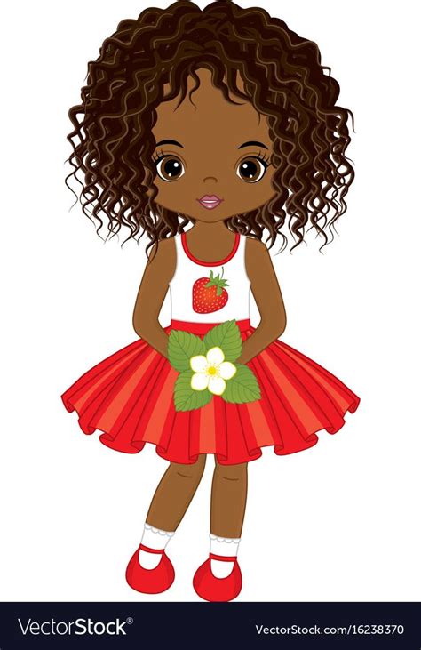 Cute Little African American Girl Royalty Free Vector Image African