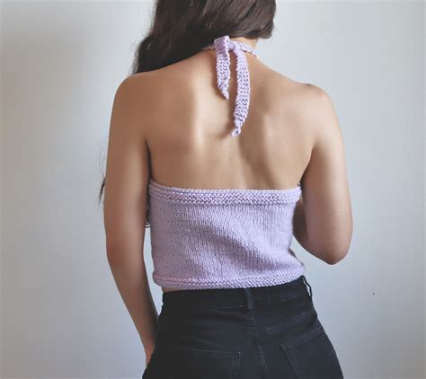 Simple Knit Halter Top Knitted Crop Top Pattern The Snugglery