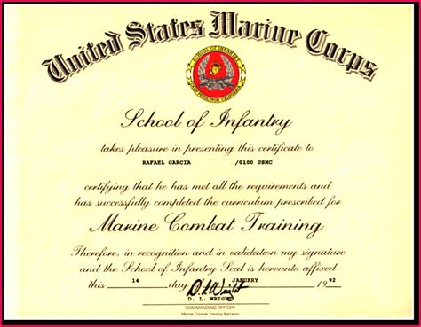 Certificate Of Commendation Usmc Template Sample Professionally