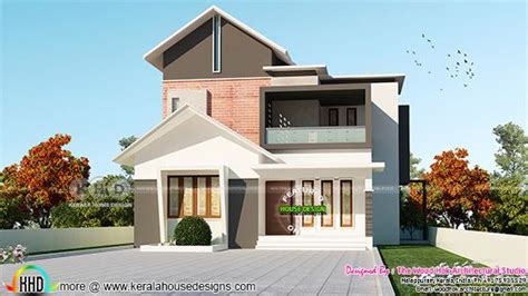 Sloping Roof Mix 4 Bhk Home 1845 Square Feet Kerala Home Design And