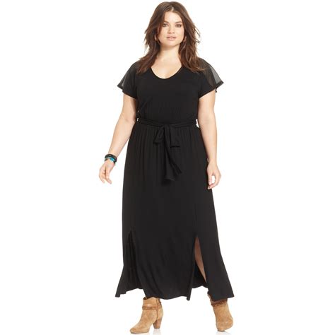 American Rag Plus Size Short Sleeve Cut Out Back Maxi Dress In Black Lyst