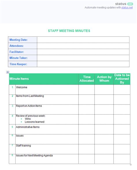 10 Meeting Action Item Template Perfect Template Ideas