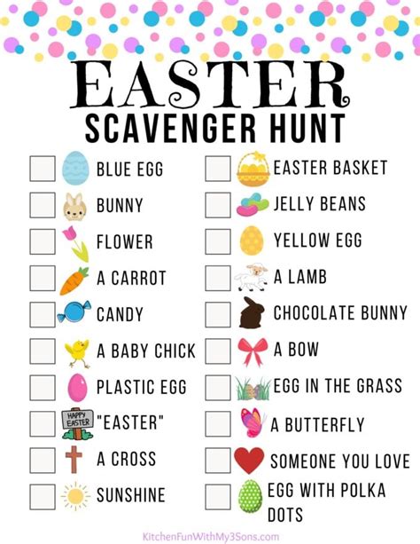 Free Printable Easter Scavenger Hunt
