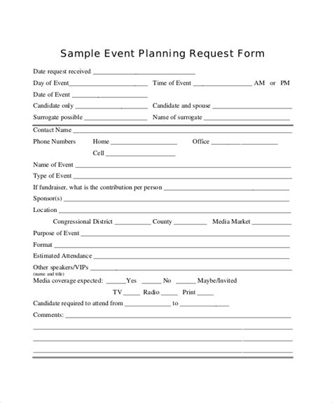 Free 16 Sample Event Request Forms In Pdf Excel Word