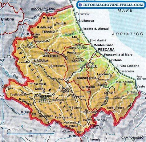 Mappa Dellabruzzo Cartina Dellabruzzo