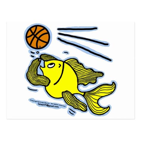 Fish Playing Basketball Postcard Zazzle