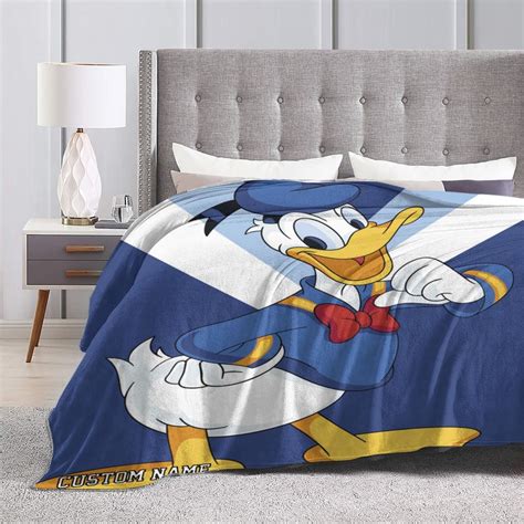 Donald Duck Blanket Soft Warm Flannel Throw Custom Name Blanket For Bed