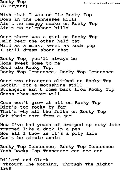 Rocky Top By The Byrds Lyrics With Pdf