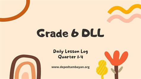 Rd Quarter Grade Dll Daily Lesson Log Sy
