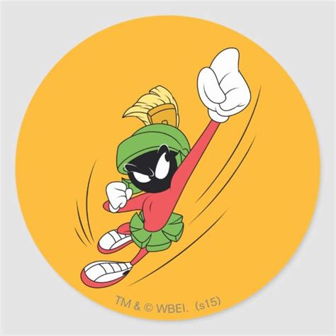 Marvin The Martian™ Punch Classic Round Sticker In 2021