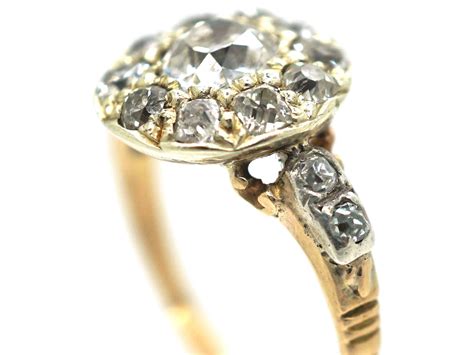 Georgian 18ct Gold Diamond Cluster Ring 356 O The Antique Jewellery