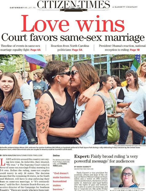gay marriage reactions from newspapers across the united states are mostly celebratory but