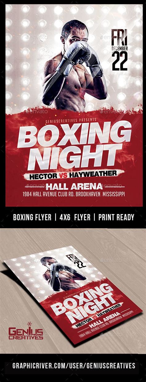 Boxing Night Flyer Template Flyer Template Flyer Boxing Posters