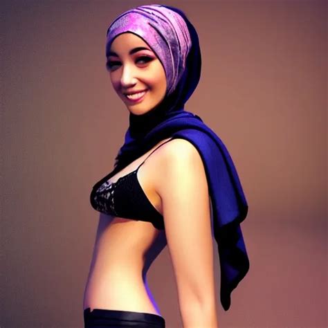 sexy hijab girl 3d 3d arthub ai