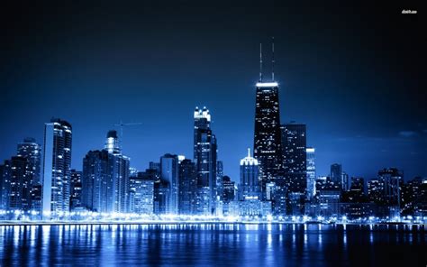 10 Top Chicago Skyline At Night Wallpaper Full Hd 1920×1080 For Pc