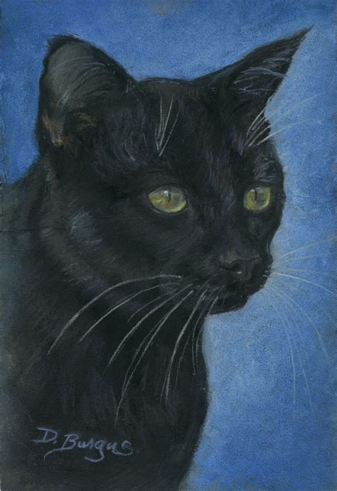 Art Helping Animals Black Cat Pastel By Della Burgus Black Cat