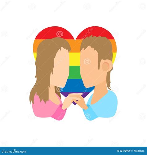 two girls lesbians icon cartoon style stock vector illustration of design heart 82472929
