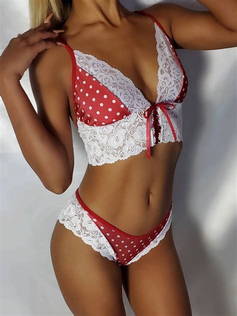 Polka Dot Sexylingerie Sexy See Through Lingerie Hand Made Etsy