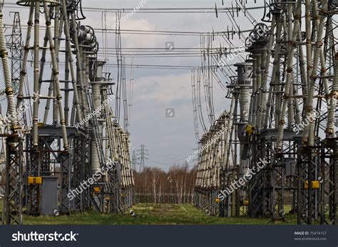 Part Highvoltage Substation Switches Disconnectors Isolator Stock Photo