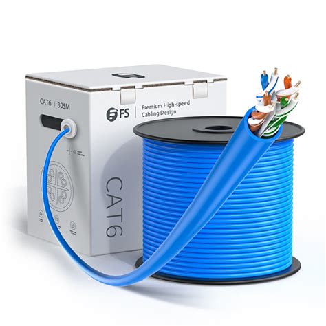 1000ft Cat6 Ethernet Cable Box Plenum 23awg Blue Fs