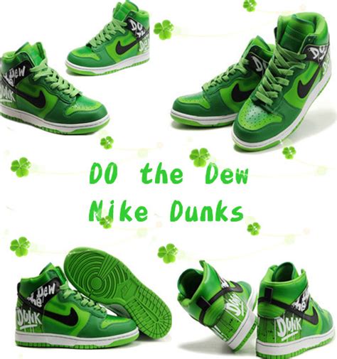 The One Sneaker Custom Do The Dew High Tops Nike Dunk Green Label Art