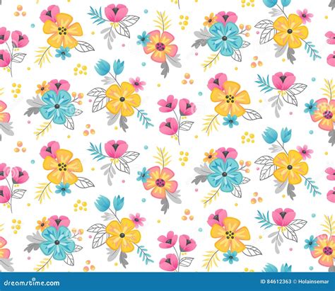 Spring Floral Seamless Pattern Background Vector Illustration Stock