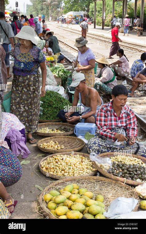 Street Market In Yangon Rangoon Myanmar Burma Stock Photo Alamy