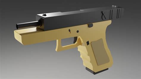 3d Model Modular Glock 18 Low Poly Vr Ar Low Poly Cgtrader