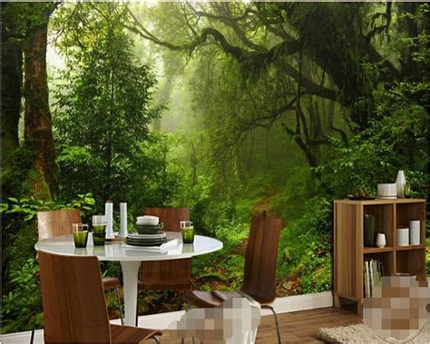Beibehang Custom 3d Wallpaper Nature Primitive Forest Woods Scenic Path