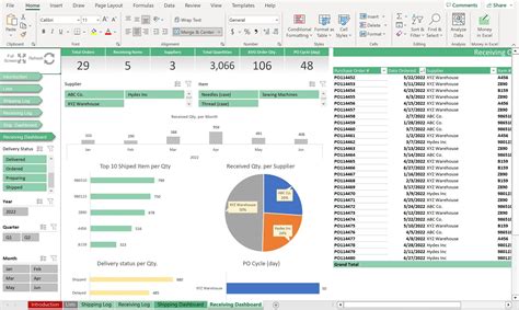 Shipping And Receiving Excel Template Simple Sheets