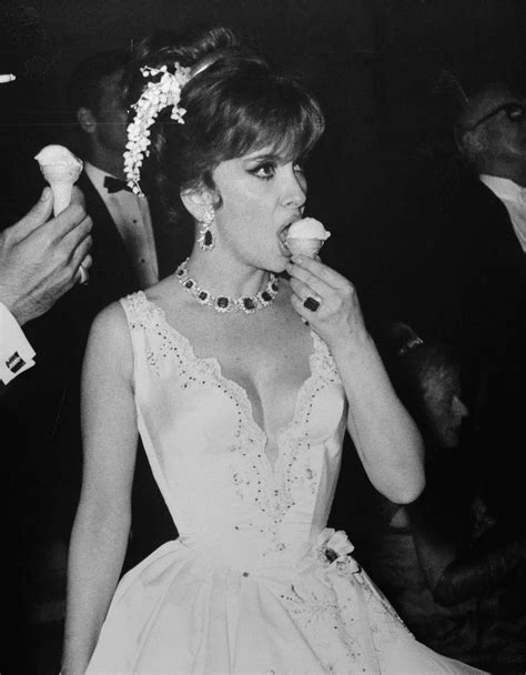 Italian Actress Gina Lollobrigida Eating Ice Cream At The Monaco Centenary Ball 1966 Gina