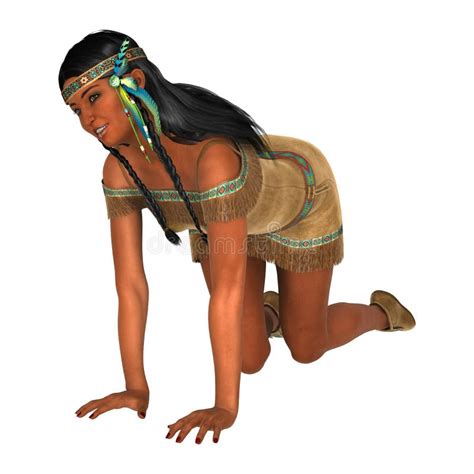 3d Rendering Native American Woman On White Stock Illustration Illustration Of Indian People
