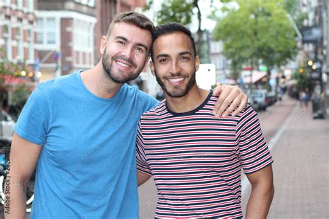 Cute Interracial Gay Couple In Love Stock Photo Adobe Stock