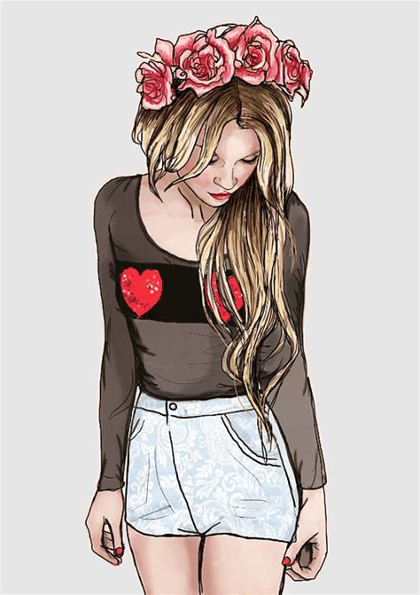 Hipster Pin Up Girl Fashion Illustration Art Museum Illustrator