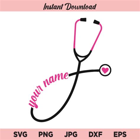 Instant Download Cut File Nurse Stethoscope Svg Pdf Png Cutting Files