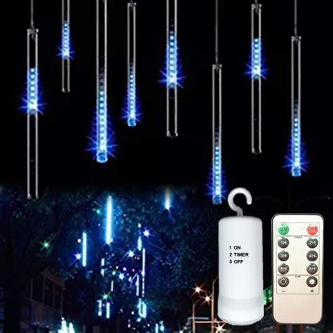 [remote timer ] led christmas lights meteor shower rain fairy string lights battery operated
