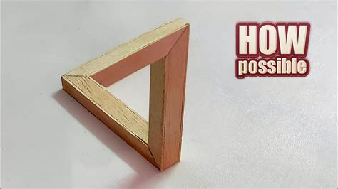 How To Make Tribar Illusion Diy Penrose Triangle Impossible