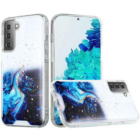 For Samsung Galaxy S21 Plus Ultra Pattern Glitter Bling Hybrid Case