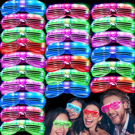50 pack led glasses light up party glasses glow in the dark 4th of july party supplies shutter