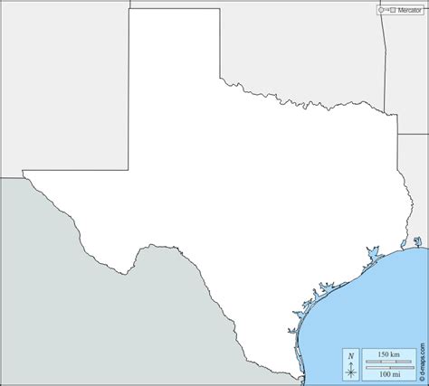 Texas Free Map Free Blank Map Free Outline Map Free Base Map Boundaries